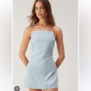 Nasty Gal pinstripe twill tailored strappy  mini dress